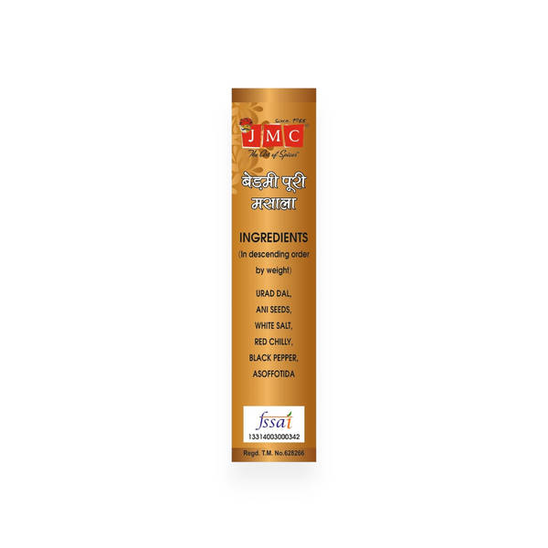 Jmc bedmi puri masala 100g box Ingredients & fssai 
